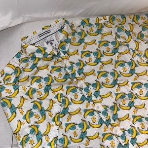 Recess Slim Fit XL Multicolored Banana Shortsleeve Buttonup Shirt